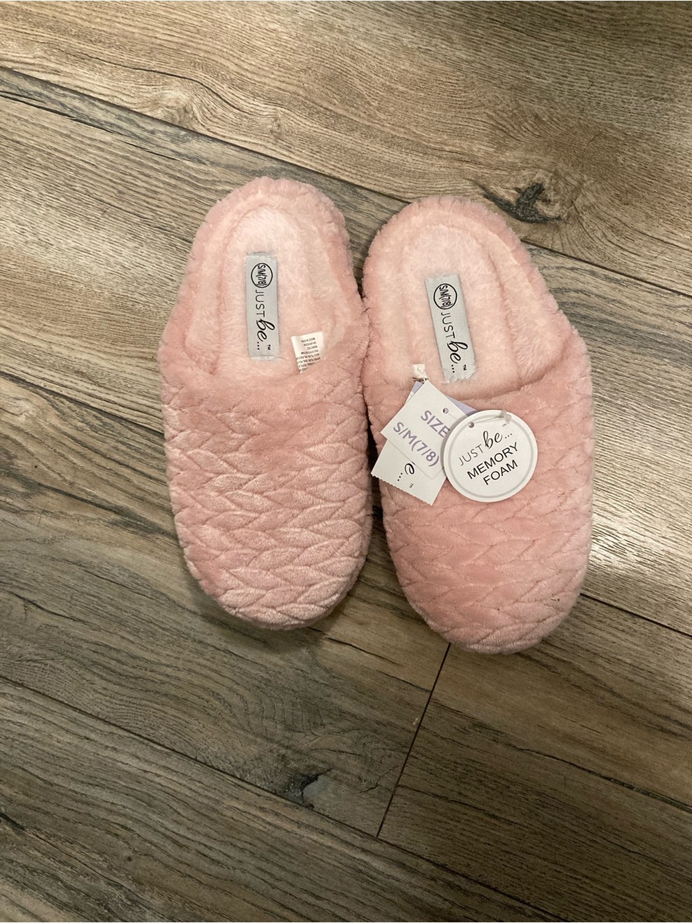 Just Be Blush Pink Quilted Plush Memory Foam Slippers